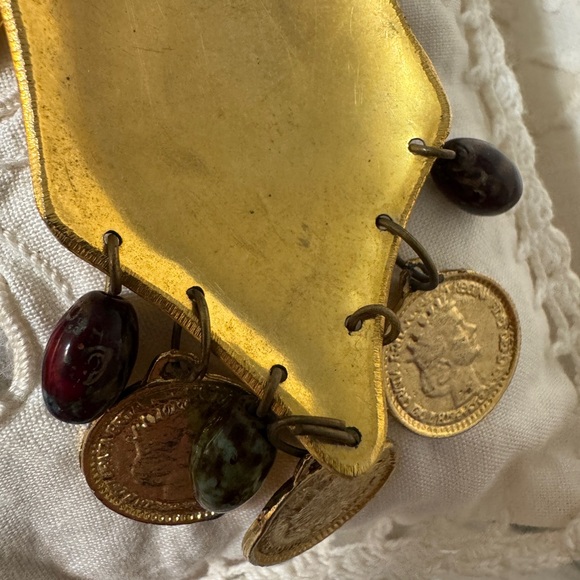 Vintage Gold and Amber Statement Earrings - Picture 11 of 12